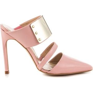 The Mode Collective Pink Mules